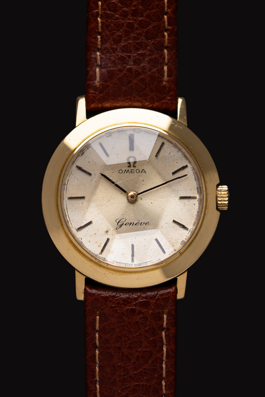 OMEGA VINTAGE 18KT FACETED CRYSTAL